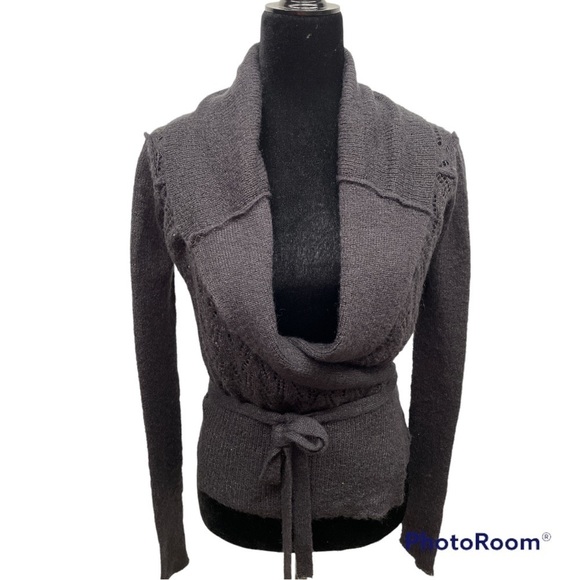 All Saints Tapio Knit Wrap Cardigan Wool Mohair blend size 8 - Picture 2 of 6